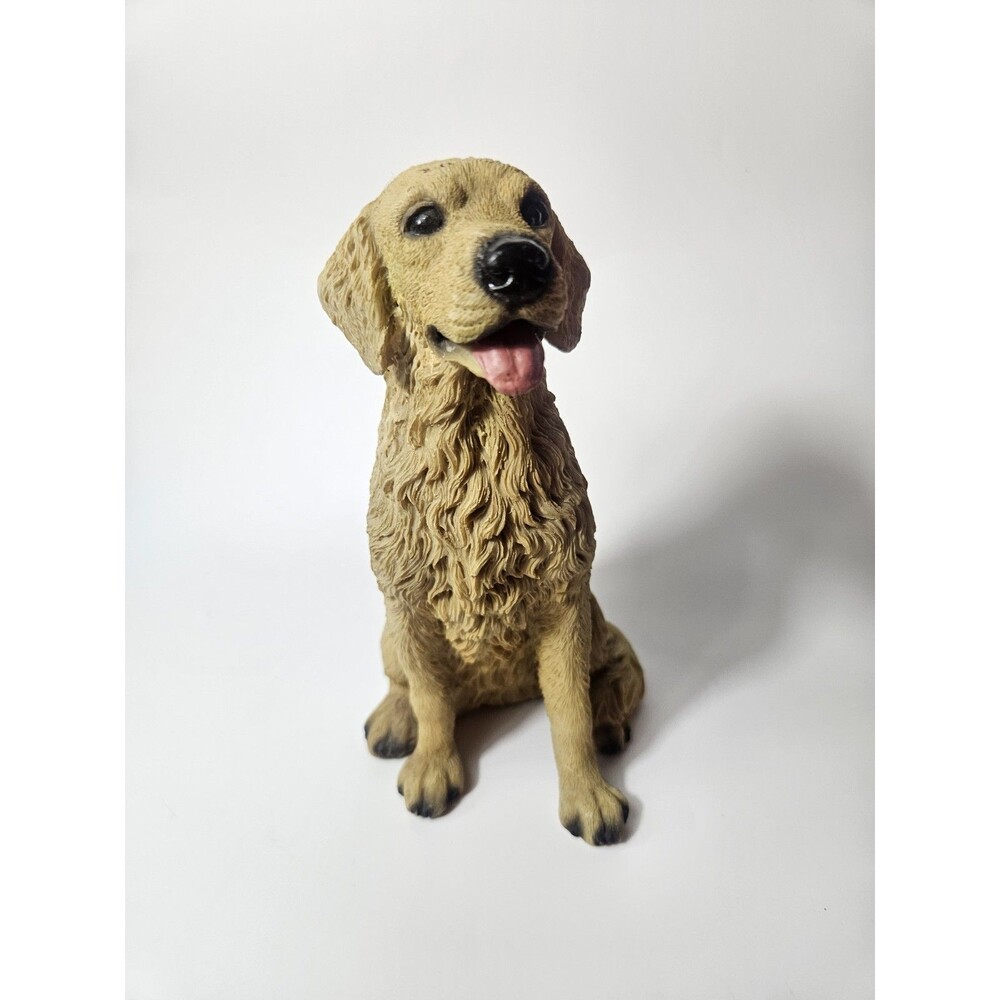 Gold Labrador Retriever Dog Statue  8 inch tall Painted Resin  Realistic